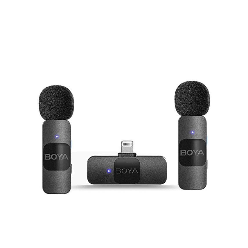 🎤 BOYA BY-V2 Wireless Mic – Dual Channel, iOS Compatible, 50m Range!🚀