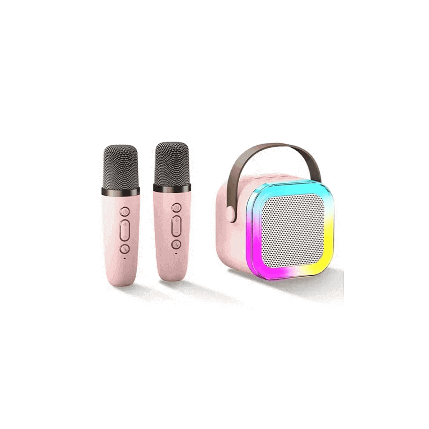 🎤 K12 Portable Karaoke Machine – Wireless Bluetooth Speaker with Dual Microphones & RGB Lights! 🎶